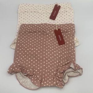 Two NWT MILKBARN 3-6 Month Infant Girl Ruffle Polka Dot Diaper Covers